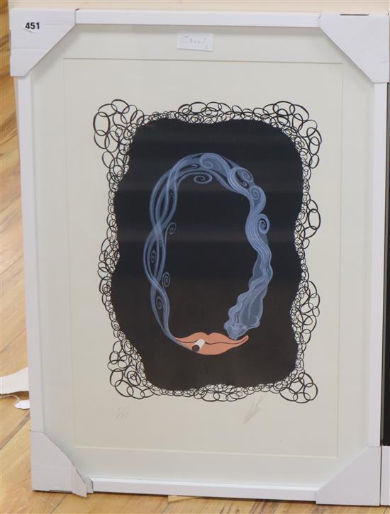 Romain de Tirtoff Erte, limited edition print from the Alphabet Series O, signed in pencil, 5/75, 59 x 40cm